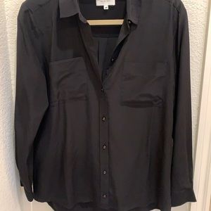 Sezane black button down blouse
